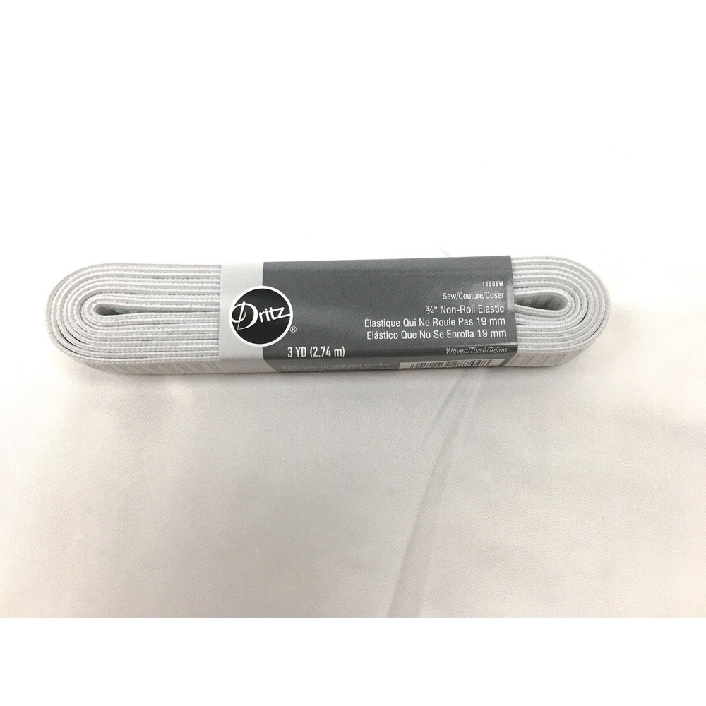 Dritz 3/4” Non-Roll White Elastic‎ 3 yards Sewing